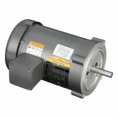 C-Face 3-phase AC motor with TEFC enclosure. Rated 3/4 hp, 575V AC, 3520 RPM at 60 Hz, full load current 1.2 A. Suitable for industrial applications such as pumps, fans, conveyors, and machine tools requiring a C-face mount configuration.