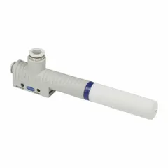 Vacuum generator from the Schmalz SBP series for generating vacuum in automated handling systems. Features an 8 mm tube connection and operates with a maximum supply pressure of 6 bar. Suitable for pick-and-place and packaging applications.