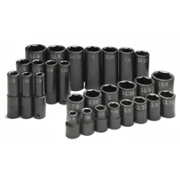 SK PROFESSIONAL TOOLS Impact Socket Set: 1/2 in Drive Size, Small Set (0-50 pieces) Set Size, SAE (MPN 4051)