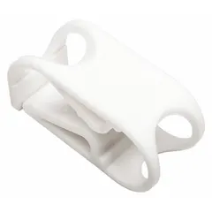 Plastic lab clamp with a 3/4-inch clamp diameter and 7-inch overall length. Used to secure and organize electrode cables or tubing in laboratory setups, providing stable support for standard lab apparatus.
