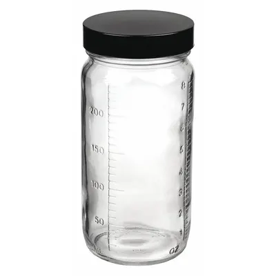 OEM Mixing/Storage/Sampling Bottle: 240 mL - Clear Wide Mouth Round Glass Lab Bottles
