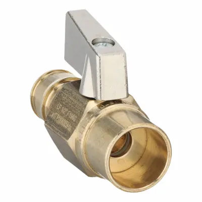 UPONOR Manual Two-Way Ball Valve: 1/2 in, Brass, Straight, PEX x Sweat - Brass Ball Valves