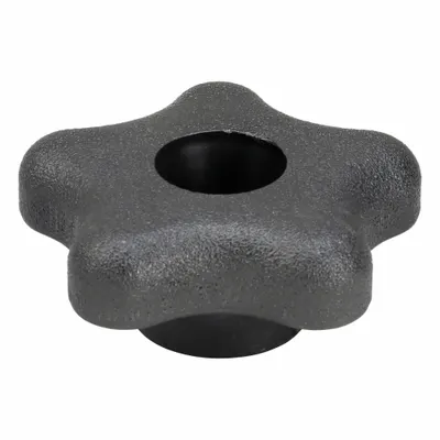 INNOVATIVE COMPONENTS Hand Knob: 5 Point, Plastic w/ Steel Thread, 5/16"-18 Thread - 5-Arm Knobs with Threaded Through-Hole
