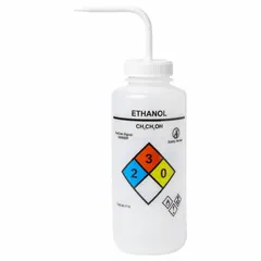 Wide Mouthed Standard Spout Wash Bottle, 1 L, Ethanol, Colorless, Vented Spout