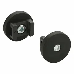 This magnetic cable clip secures and routes cables along ferrous surfaces. The body is fiberglass-reinforced polyamide with a steel magnet for attachment. Suitable for industrial cable management applications.