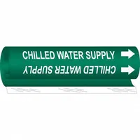Pipe Marker: Chilled Water Supply, Green, White, Fits 1/2 to 1 3/8 in Pipe O.D., 1 Pipe Markers (MPN 5648-O)