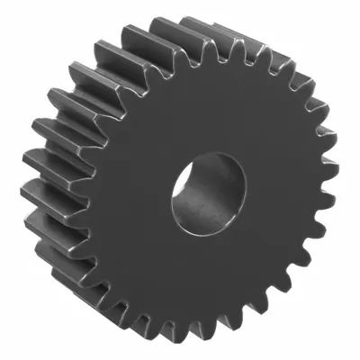 KHK GEARS Hubless Spur Gear: Module m 1, 28 Teeth, 8 mm Bore Dia, Black Oxide Coated Carbon Steel - Hubless Metric Spur Gears