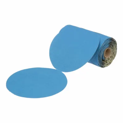 STICKIT Blue Abrasive Disc Roll: 6 in Dia, Non-Vacuum, Ceramic, 180 Grit, B/C Wt Paper - Cool-Cutting Paint-Preparation & Coating-Removal Discs for All Surfaces