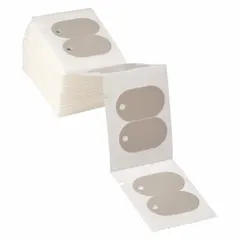 Gray polyethylene oval tags with matte finish, 3/4 in x 1 7/32 in, 1 1/4 in top hole. Pack of 100 tags on a roll for indoor use. Compatible with BMP71 printer series for on-demand printing of facility identification and labeling.