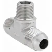 Hydraulic Hose Adapter: 1/2 in x 3/8 in x 1/2 in Fitting Size, Male x Male x Male, NPTF x JIC x JIC (MPN 2030-6-8S)