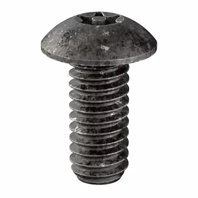 TAMPER-PRUF SCREW Tamper Resistant Screw: #8-32 Thread Size, 3/8 in Lg, Steel, Black Oxide - Button Head Tamper-Resistant Machine Screws