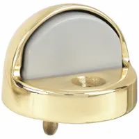 Dome Door Stop: Floor - Mounted, 1 13/16 in Wd, 1 5/16 in Overall Ht, Brass (MPN 443.3)