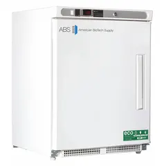 General purpose lab freezer with 4.2 cu ft capacity, temperature range -25°C to -15°C, and manual defrost. Left-hinged door for undercounter placement. Suitable for storage of biological samples, reagents, and pharmaceuticals in laboratory environments.