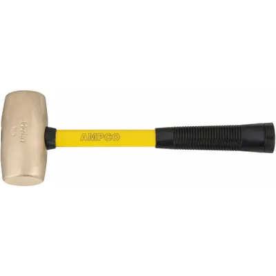 AMPCO Non-Sparking Sledge Hammer: Aluminum Bronze, Fiberglass Handle, 6 lb Head Wt - Non-Sparking Sledge Hammers