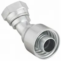 AEROQUIP Hydraulic Crimp Fitting: Steel x Steel, 45° Elbow, -20 For Hose Dash Size, JIC x Crimp (MPN 1AA20FJA20)