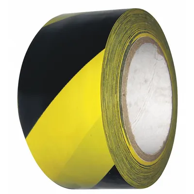 CONDOR Floor Marking Tape: Gen Purpose, Striped, Black/Yellow, 2 in x 108 ft - General Purpose Floor Marking Tape