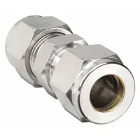 PARKER Compression Fitting Union: 1/4 in OD x 1/4 in OD Fitting Size, Compression x Compression (MPN 4SC4-316)
