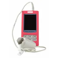 Handheld pulse oximeter with LED display for spot-checking oxygen saturation (SpO2) and pulse rate. Operates on AA batteries, suitable for clinical or field use where portable patient assessment is required