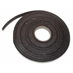 Weatherstrip tubing with a foam insert and polyurethane flange, measuring 1/2 in height and 3/4 in width. Used to seal gaps around doors for draft, dust, and moisture exclusion in commercial and industrial settings.
