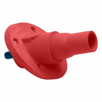 LEVITON Single Pole Receptacle: Red, Angled Ball Nose Mating, Threaded Stud Termination - Receptacles with Threaded Stud Terminations