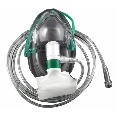 MEDSOURCE Non-Rebreather and Oxygen Mask: 15 lpm Flow Rate - Max, 10 lpm Flow Rate - Min - Non-Rebreather Masks