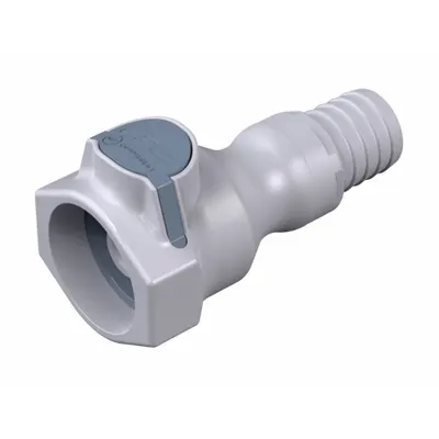 CPC Quick Connection Coupling: Straight, 3/4 in ID Size, Quick-Disconnect Coupler x Barbed - Polypropylene Quick-Disconnect Tube Fittings
