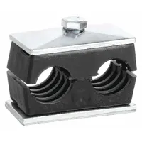 BEHRINGER PIPE SYSTEMS Vibration-Dampening Beta Clamp: Ribbed Bore, Steel Clamp, For 2 Lines (MPN TW51315-PP)