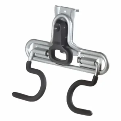 FASTTRACK Dual Handle Hook: Steel, 1.6 in x 10 in x 8.8 in, 50 lb Load Capacity - Hooks for Wall-Mount Track Systems