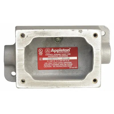 APPLETON ELECTRIC Mounting Body: 1 Gangs, Aluminum, 1/2 in Hub Size, Feed Through - 1-Gang Hazardous Location Electrical Boxes