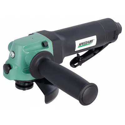SPEEDAIRE Air Angle Grinder: 4 in Wheel Dia, 0.8 hp Horsepower, 10,000 RPM Max. Speed - Standard Reach Air-Powered Angle Grinders