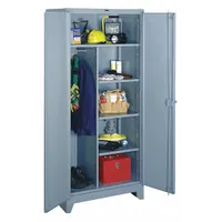 LYON Storage Cabinet: 36 in x 24 in x 82 in, 4 Shelves, Swing Handle & Padlock Hasp, 14 ga Panel (MPN DD1121)