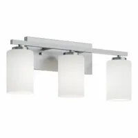 Decorative Vanity: Satin Nickel, 60 W, 120V AC, Dimmable, 22 in Lg, 5 1/2 in Wd, 8 3/4 in Ht (MPN LEOV2209MBSN)