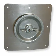 This aluminum clean out port kit provides a 7-inch square access port for roof-mounted upblast fans. It includes a hardware kit and is designed for use with belt-drive exhaust fans. Complies with NFPA 96 standards for grease removal access in commercial kitchen ventilation systems.
