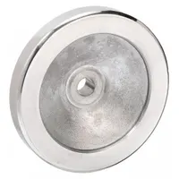 KIPP Hand Wheel: Solid, Aluminum, 7/8 in Bore, 250 mm Dia, Zinc-Plated (MPN K0161.0250XCV)