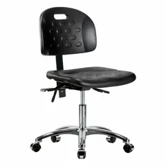 APPROVED VENDOR Polyurethane Lab Chair, Armless, Height Range 17 3/4" to 23", 18" Seat Width, 17" Seat Depth, Aluminum Base