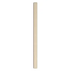 This pilaster is used to support and stabilize bathroom partition panels in commercial restrooms. It features a honeycomb inner core and a Rough Semi Gloss finish in Sandy Beach color. Dimensions: 82 inches height, 5 inches width, 1 1/4 inches thickness.