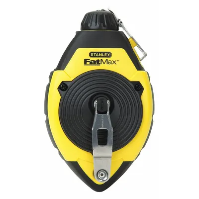 STANLEY Chalk Line Reel: 3:1, 100 ft Line Lg, Black/Yellow, 3 oz Fill Wt - Chalk Line Reels