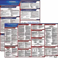 This Spanish-language poster set displays required federal and District of Columbia labor law notices on a single 40 x 24 inch plastic board. It is designed for indoor wall mounting in workplaces to help employers comply with posting obligations for Spanish-reading employees