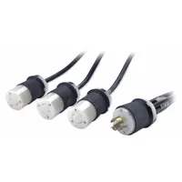 APC BY SCHNEIDER ELECTRIC Splitter Power Cord: 2 ft_4 ft_6 ft Lg, 3/12, L21-20P Plug, SJ, Rubber (MPN AP9883)