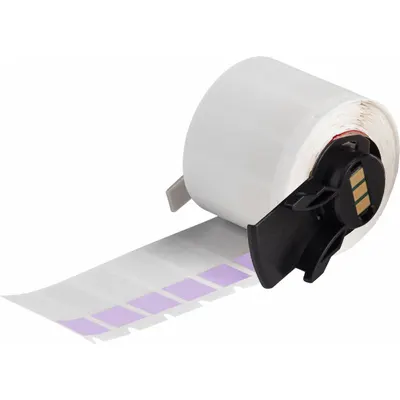 BRADY Wraparound Label: 1 1/2 in x 1/2 in, 1/2 in, Vinyl, Purple (Matte) - Brady Precut Label Rolls