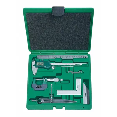 INSIZE Precision Measuring Tool Kit: 6 Pieces, Digital Caliper - Caliper & Micrometer Precision Measuring Tool Kits