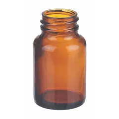 Amber glass bottle with a wide mouth and 33-400 mm neck finish, designed for general laboratory storage, sampling, and containment of light-sensitive substances. The amber construction provides UV protection. Supplied without a closure or cap.