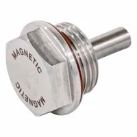 JW WINCO Threaded Plug: with Alnico Magnet, Stainless Steel, Fluorine Rubber Seal, Type G (MPN 738.5-22-G3/8)