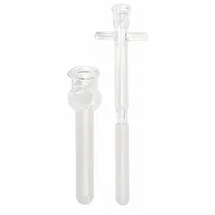 This Tenbroeck tissue grinder is used for manual homogenization of biological tissue samples in laboratory research. Both the tube and pestle are made of borosilicate glass, providing chemical resistance and thermal stability. The grinder has a 40 mL capacity, a 1 1/4 in tube diameter, and a 13 in pestle length.