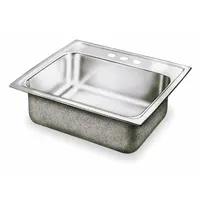ELKAY Bowl Drop-In Sink: 25 in Overall Lg, 22 in Overall Wd, 7 3/4 in Bowl Dp, 21 in Bowl Lg, 18 ga (MPN LR25223)