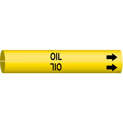 BRADY Oil Snap-On Pipe Marker - Oil Snap-On Pipe Markers