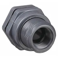 HAYWARD Bulkhead Tank Fitting: PVC Body, 1 in Female NPT Threaded Inside, EPDM Gasket (MPN BFAS1010TES)
