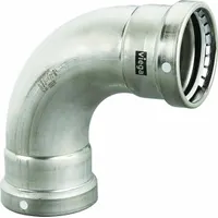 VIEGA MEGAPRESS Crimp Elbow Fitting: 4 in Pipe x 4 in Pipe Size, Press-fit x Press-fit, FKM (MPN 95510)