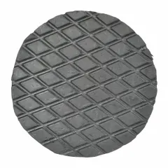 This black rubber anti-skid pad is a replacement part for machine rollers. It provides a non-slip surface to reduce load shifting during material handling operations.
