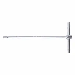 This T-shaped hex key features a 7 mm metric tip and an 8-inch long arm, constructed from alloy steel with a satin finish. Designed for tightening or loosening hex socket screws and bolts, it is suitable for assembly, maintenance, and repair tasks in industrial and mechanical applications.
